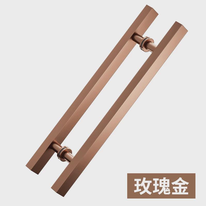 玻璃门拉手木门把手不锈钢方管封釉无指纹加厚ktv有框地弹门大门