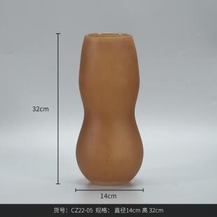 bestwest玉质葫芦形大肚玻璃花瓶摆件家居设计师装饰品水培花瓶