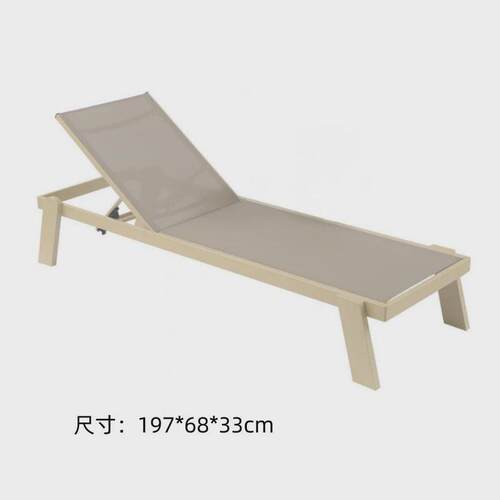 户外躺床躺椅休闲花园露天单双层特斯林网布铝合金框架沙滩椅