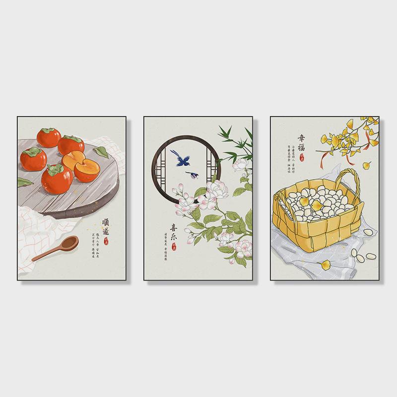 中式日式装饰画茶室会所餐厅玄关走廊挂画竖幅组合新中式禅意壁画