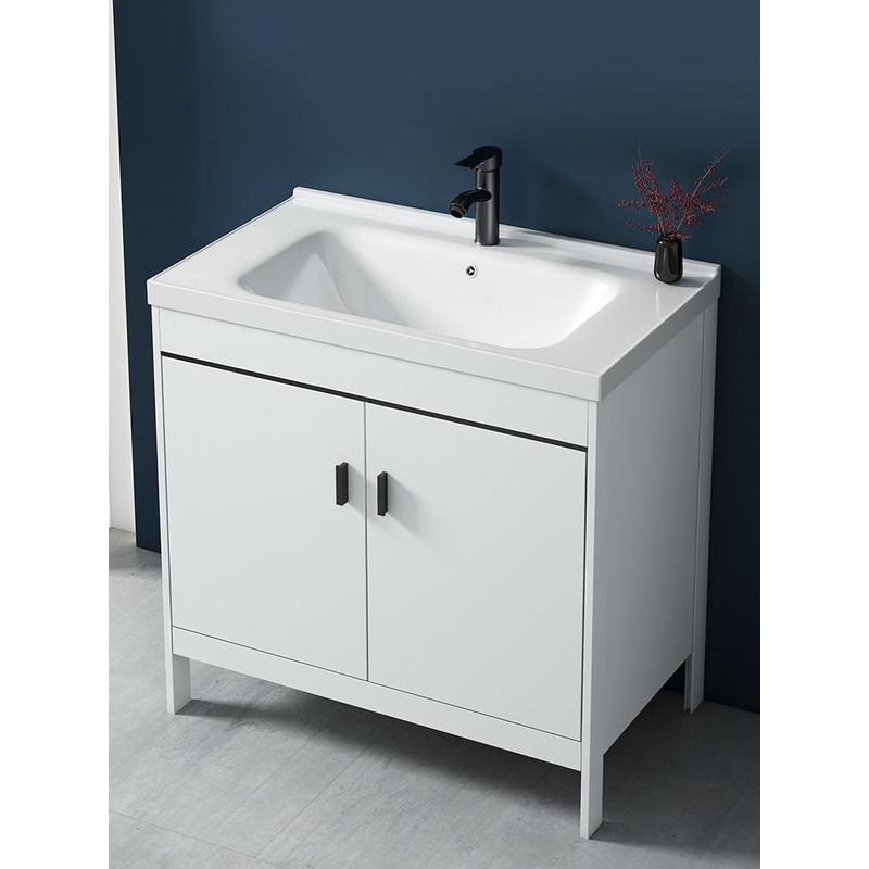 落地式洗手盆柜组合洗脸盆阳台一体卫生间洗漱台面池太空铝浴室柜