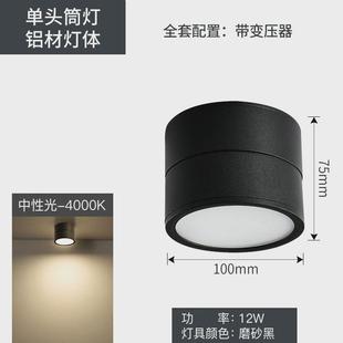 三天花免打孔可调角度无主灯客厅吸顶双头散光 筒灯led知超薄明装