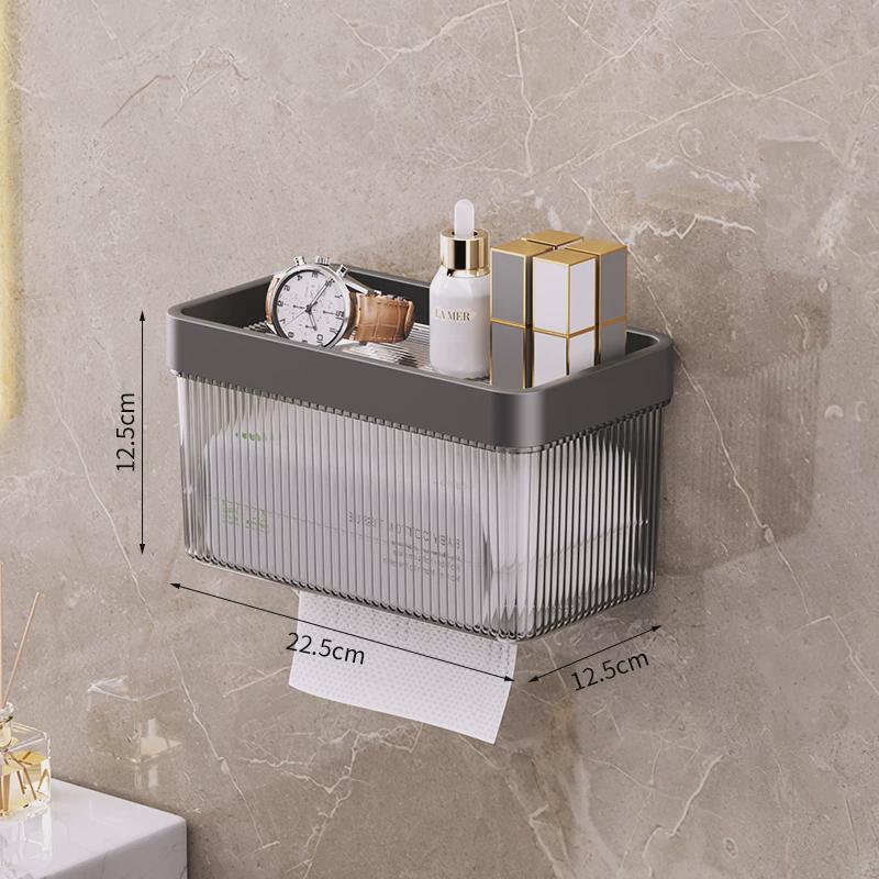 2u8k卫生间洗漱台吹风机置物架免打孔壁挂式纸巾收纳盒多功能收纳