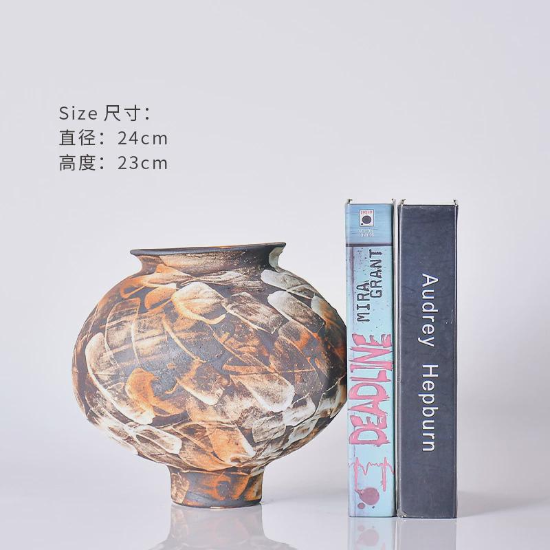 现代美式欧式轻奢高档客厅边几桌面装饰品大号插花瓶陶瓷花器摆件