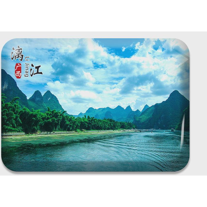 广西桂林漓江旅游景色冰箱贴北海桂林山水等玻璃贴纪念品定制新款