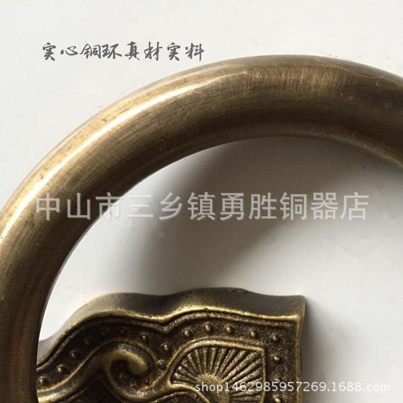 铜环仿古门全铜狮子头兽头门环全铜铜拉手叩门器门拉手实心中式