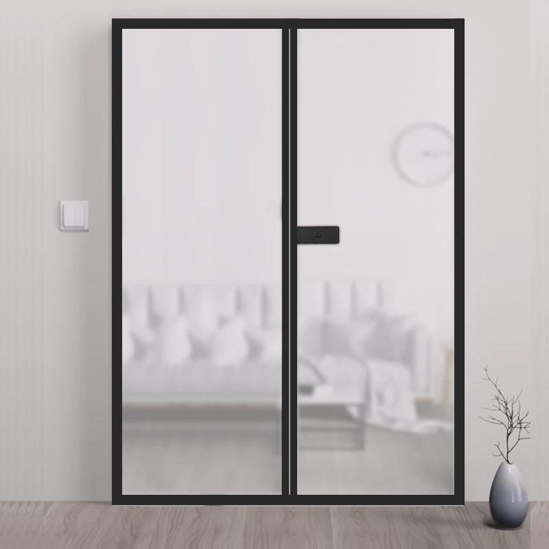 极窄边框玻璃门锁通用静音家用浴室门锁磁吸室内门平开铝合金门锁