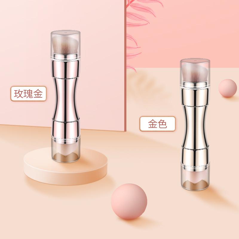 电镀四合一多功能化妆刷套装 海绵头腮红刷便携化妆刷美妆工具