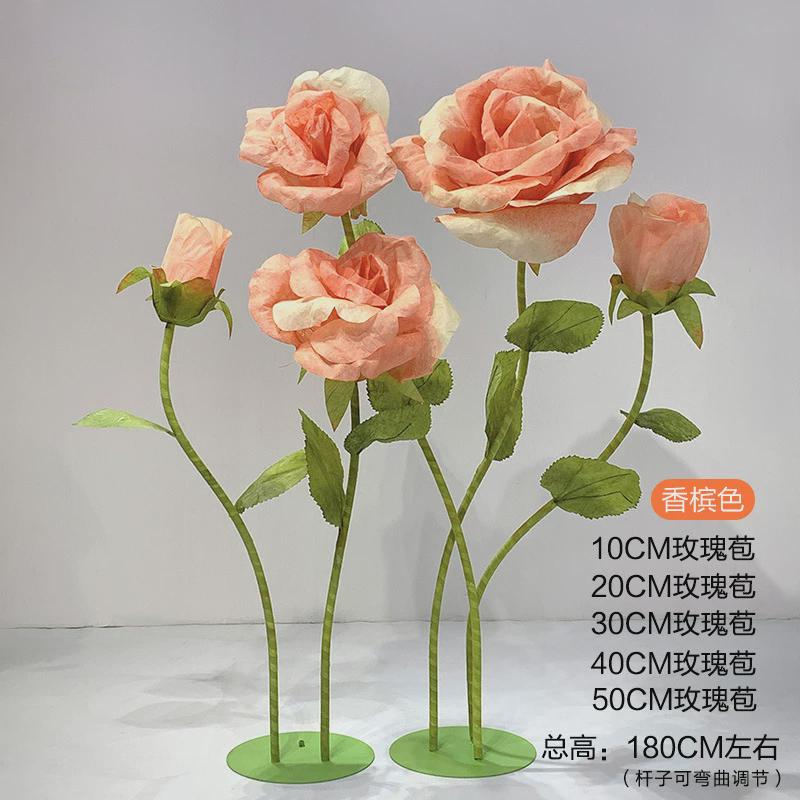 百界婚庆道具巨型纸艺商场橱窗美陈装饰婚礼舞t台布置手工玫瑰花