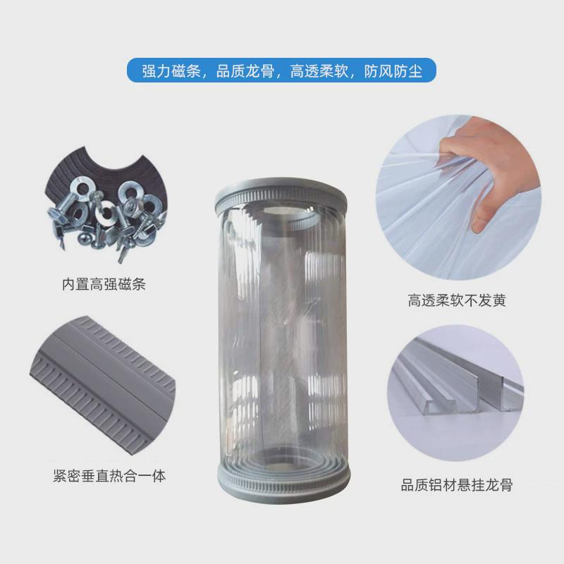 夏季空调帘磁性防蚊隔断pvc挡风隔热塑料软门帘透明磁吸