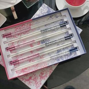陶瓷筷子家用高档抗防滑防霉高颜值餐具摔耐高温易清洗筷子 中式