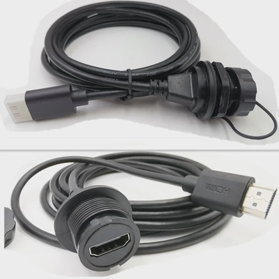 YU-HDMI2.0高清数据信号直通双头面板固定防水公头母座RJ45航空头
