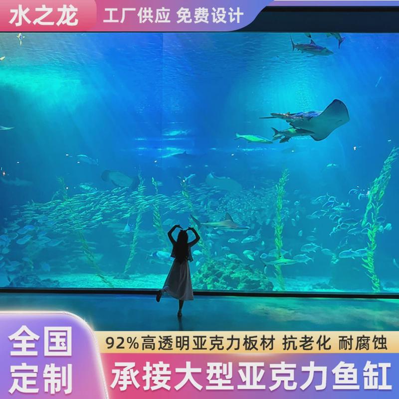 大型亚克力鱼缸生态海水观赏鱼缸工程透明高制作办公室海洋水族箱
