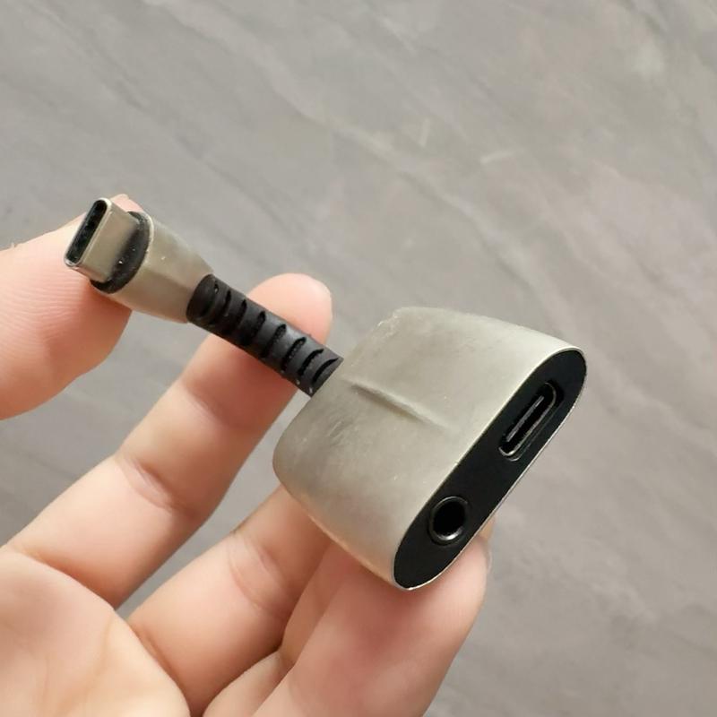 Type-c充电耳机转接头 3.5mm二合一转接线 diy用途