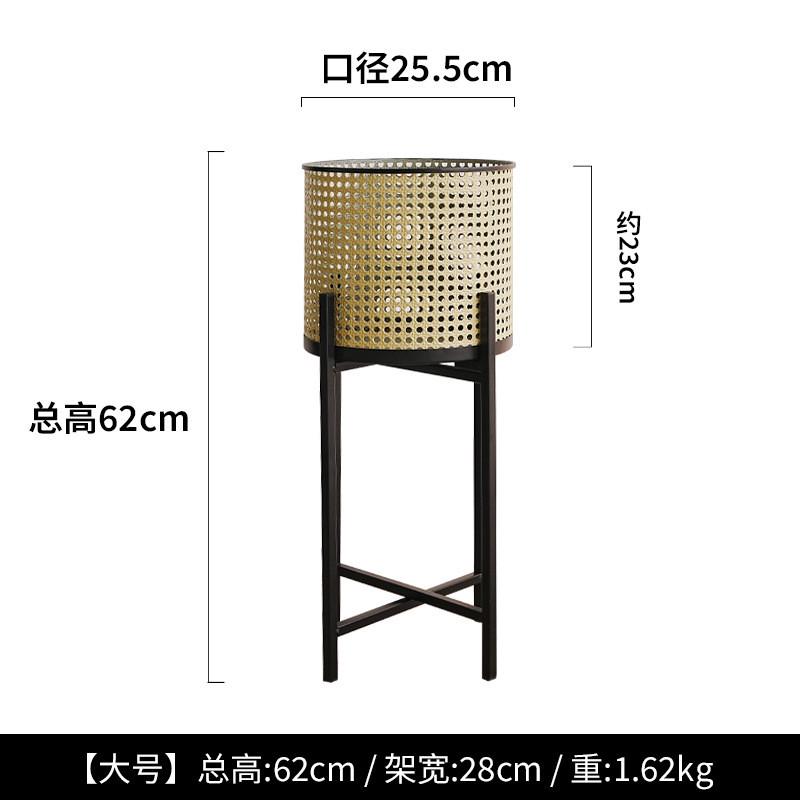 创意仿藤编铁艺花架室内客厅造景绿植落地盆栽装饰花盆假软装摆件