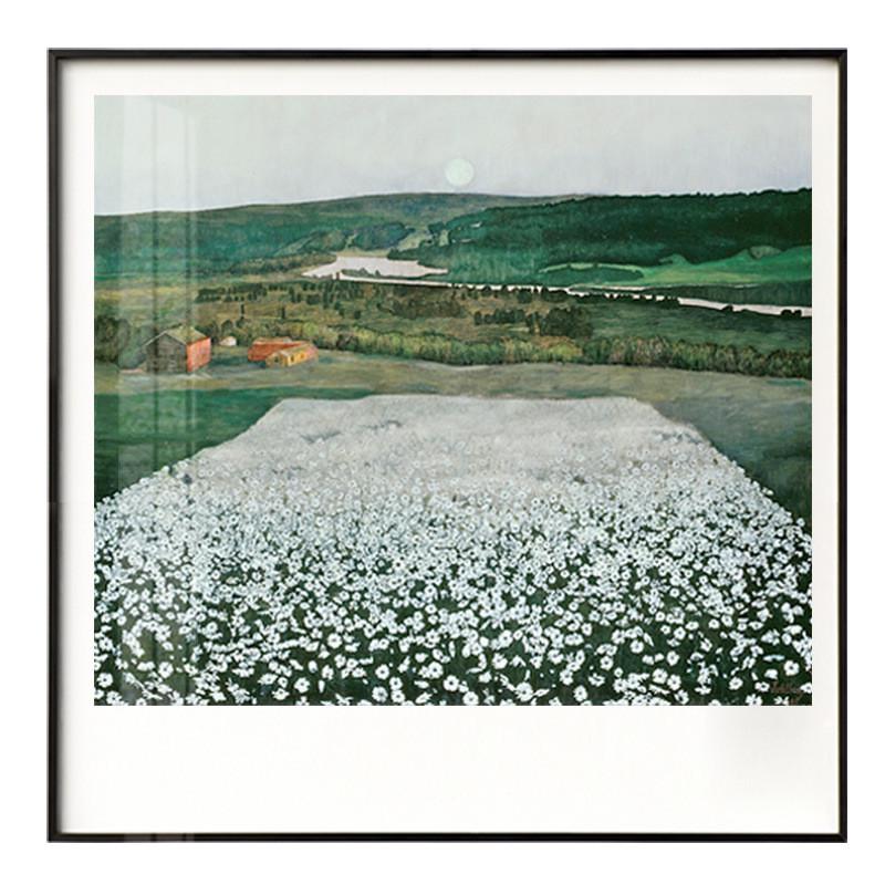 索尔贝里草原风景装饰画客厅餐厅现代简约田园挂画玄关走廊绿色画