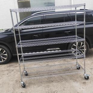 防静电货架不锈钢多层置物架仓库线轮物料架网格铁架子移动带网架