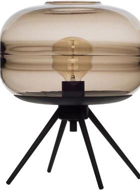 新品制艺手工吹北欧简约术灯具创意玻璃灯罩透明卧室床头台灯