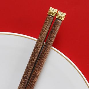家用高档家庭分餐专人专用防滑 鸡翅木筷子尖头筷高颜值特别好看