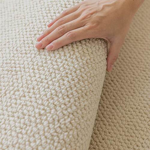 奶油风纯色地垫床边地毯仿剑麻防猫抓摄影棚拍照隔音加厚编织卧室