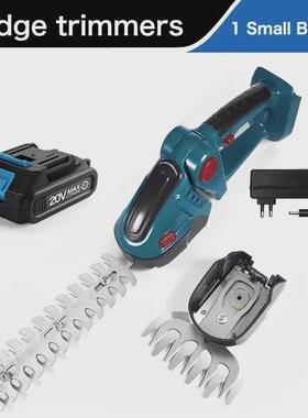 2合1绿篱机20000RPM蓝色手持式家用灌木除草修剪割草机花园工具