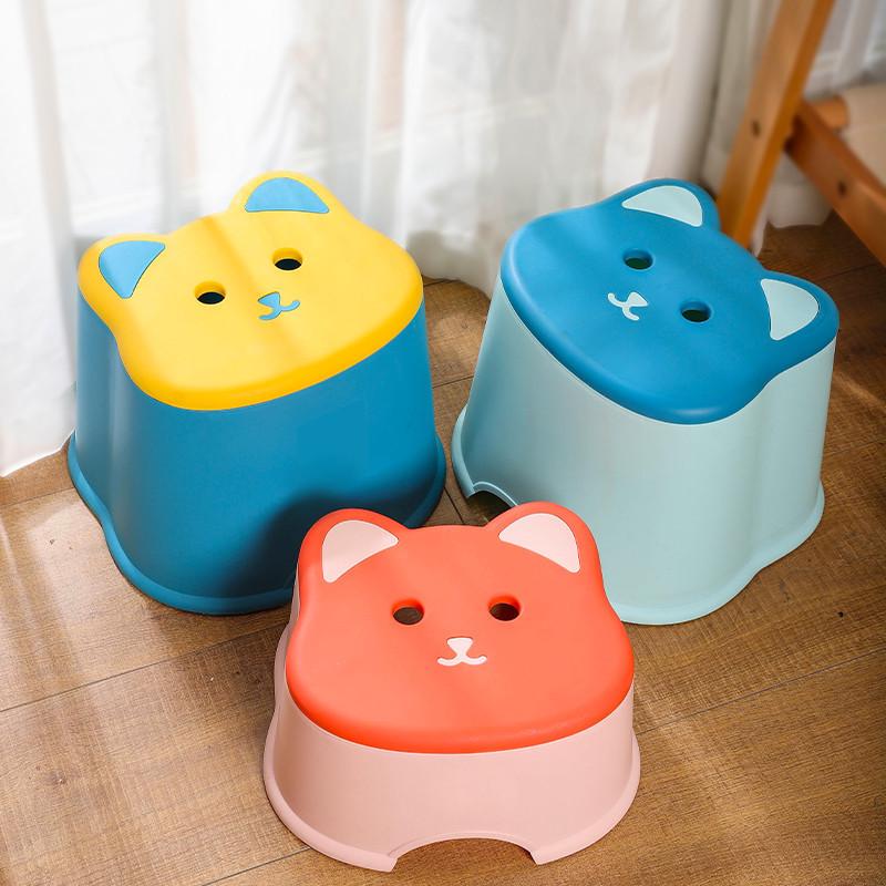 家用塑料卡通萌趣凳子儿童幼儿园防滑猫凳宝宝防滑换鞋垫脚小凳子