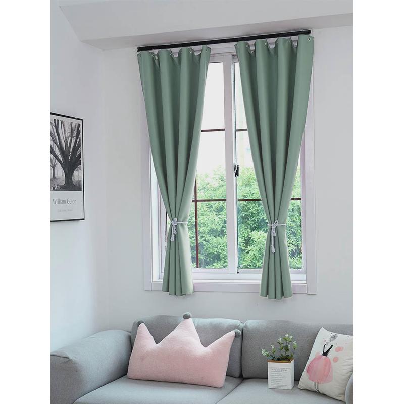 2023新款窗帘免打孔安装帘卧室出租房短遮光飘窗简易小窗户遮阳帘