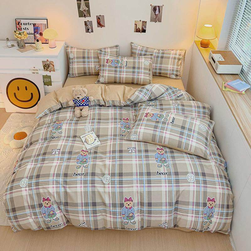 春夏ins风小清新全棉四件套卡通儿童可爱纯棉三件套4床单床笠被套,床上用品,床品套件/四件套/多件套,淘宝优惠券,粉丝福利购,淘宝优惠卷
