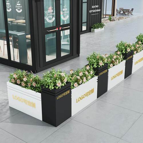 y*铁艺餐厅隔断花箱组合庭院花架室外户外花坛市政不锈钢花池可订