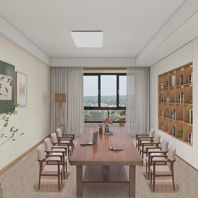 北欧现代简约学习书桌用去客厅化全实木大板桌办公会议桌家工新款