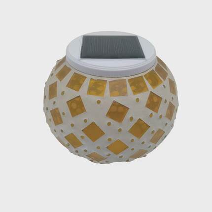 新款太阳能路灯户外庭院灯黄色方格太阳能灯装饰灯花园led路灯