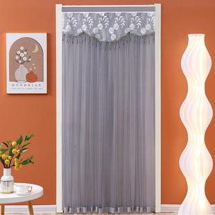 门帘女生卧室高级感2025防蚊遮挡防隐私魔术贴双层纱蕾丝四季厂家