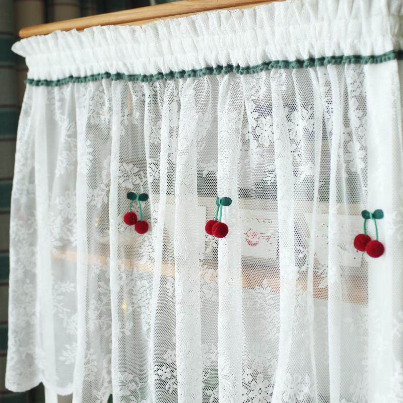 带褶子粘贴式帘子幔头帘蕾丝半帘短窗帘免打孔帘帘,居家布艺,成品窗帘,淘宝优惠券,粉丝福利购,淘宝优惠卷
