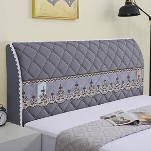 全包绒布布艺床头罩加厚夹棉床头套罩弹力软包沙发靠垫翻新防