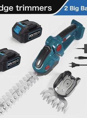 2合1绿篱机20000rpm蓝色手持式家用除草灌木修剪割草机花园工具