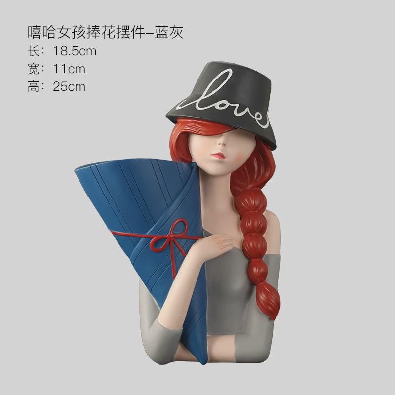 留象酒柜装饰品树脂红酒架摆件人物酒瓶架高端餐厅客厅餐桌装饰品