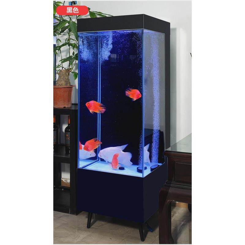 新款一体成型方形鱼缸客厅电视柜立式旁水族箱生态玻璃懒人金鱼缸