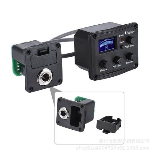 uk吉他拾音器ukulele四段拾音器带液晶调音器