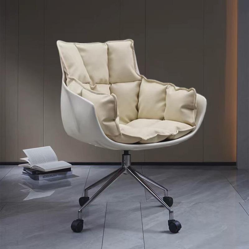 舒适电脑椅升降旋转老板椅轻奢靠背家用书房办公椅后现代皮艺椅