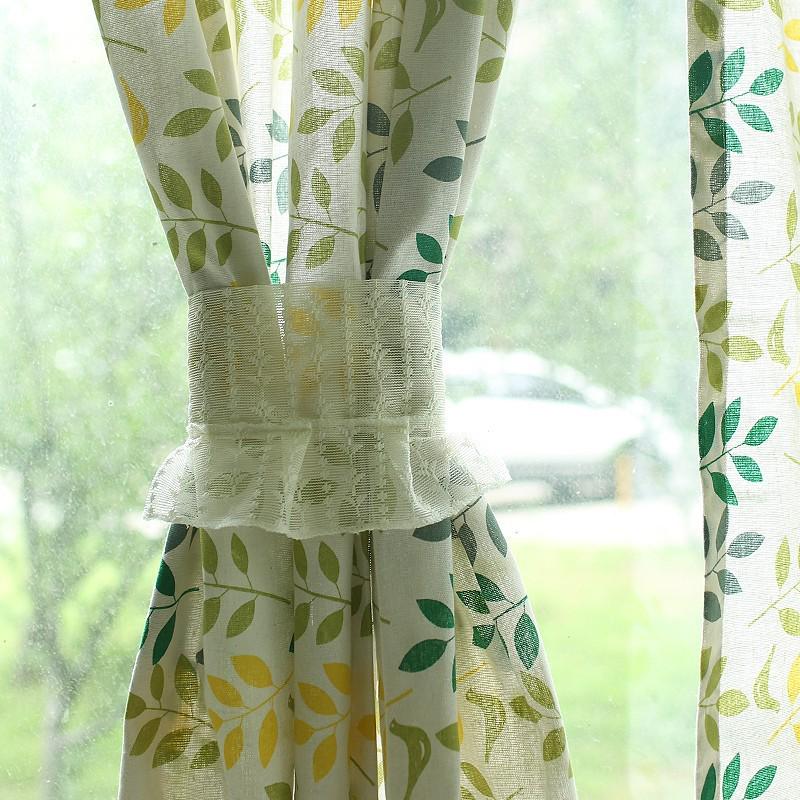 北欧成品窗帘短帘鸟与树文艺门帘半帘穿杆半截帘短帘窗帘柜子拉帘
