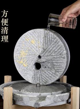 批发小石磨家用磨盘老石磨青石石磨家用磨盘手工石磨家用迷你豆浆