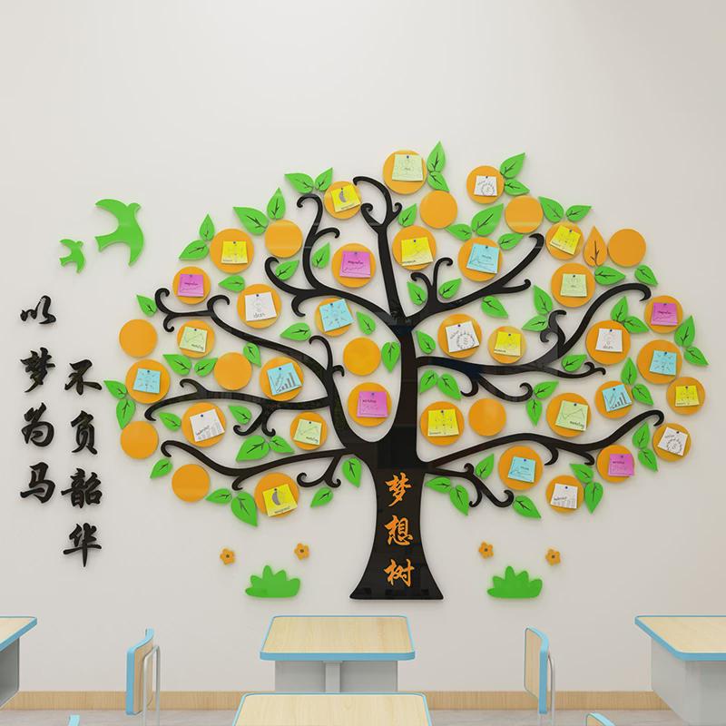 梦想树心愿许愿墙贴画3d立体初高三班级文化照片墙面装饰教室布置图片