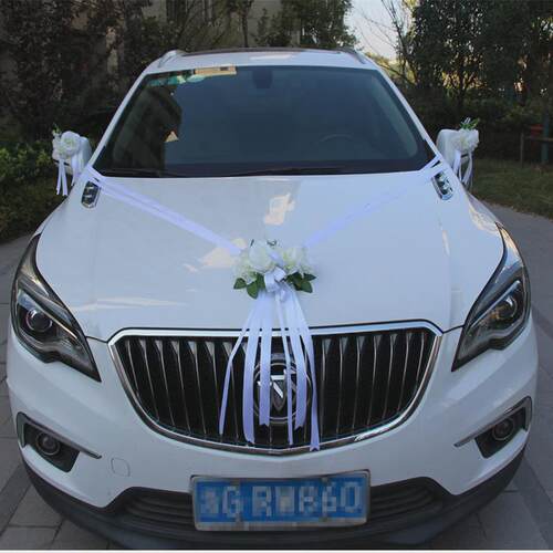 主婚车装饰花布真防置新款车头花全套