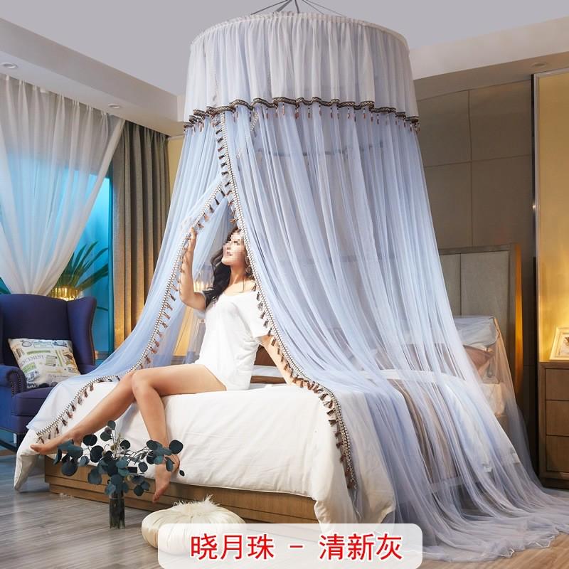 c^新款公主风吊顶蚊帐圆顶帐吊1.5米床1.8m落地家用1.2米免安装2