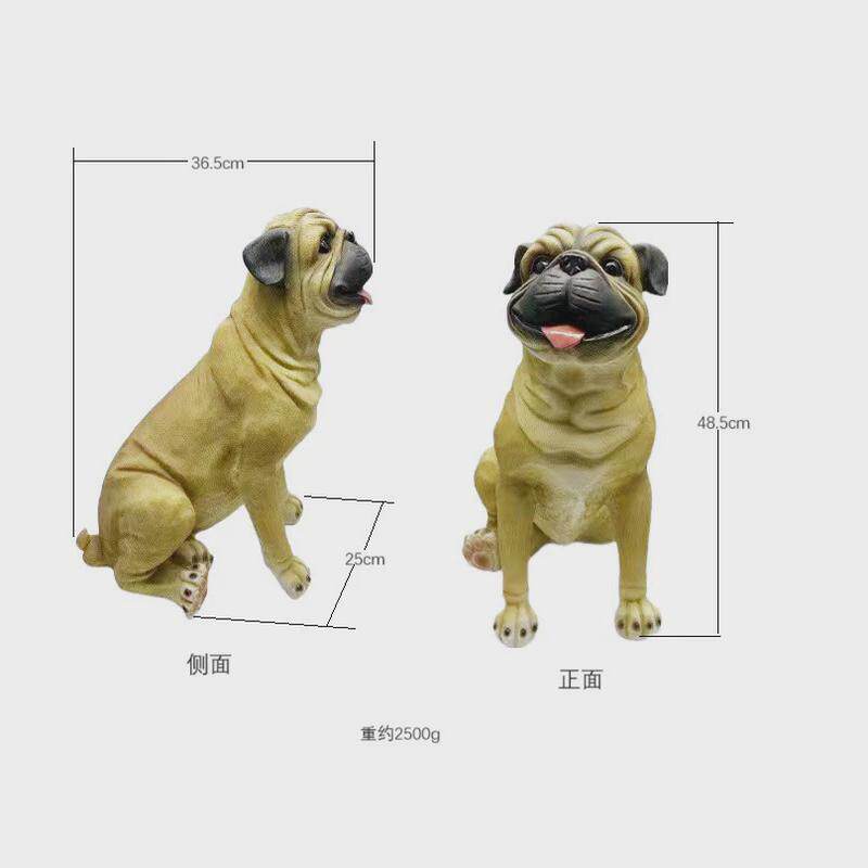 狗狗摆件狗咬篮子狗道具狗宠物模型狗狗树脂摆件热卖狗狗模型