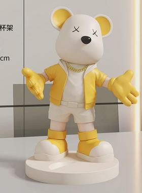 创意迎宾熊红酒架酒柜装饰品摆件轻奢高档客厅家居玄关餐边柜摆设