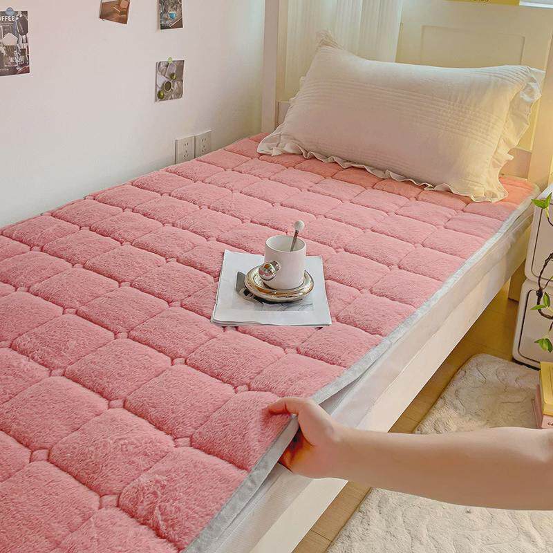 兔毛绒床垫褥子家用加厚软垫宿舍学生单人铺垫被冬季加绒毛毯床褥