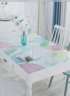9WOR防热PVC桌布软玻璃磨砂饭桌餐桌布防水防油免洗塑料胶桌垫茶