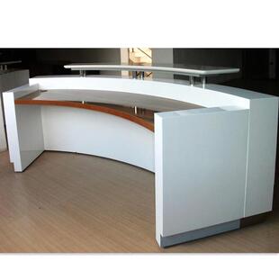 办公家具时尚厂家半弧形烤漆前台公司迎宾接待台尺寸可定