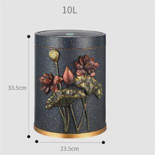 9wor自动感应实木智能垃圾桶复古纸篓筐家用客厅木质新中式 收